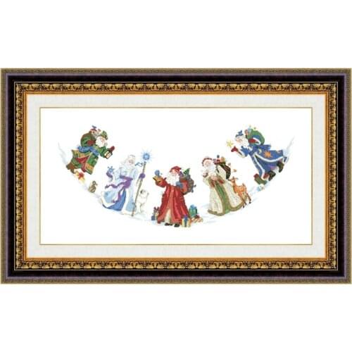 Nicholas tree skirt cross stitch kit Dreampattern snow X-mas18ct 14ct 11ct unprint canvas embroidery DIY needlework wall decor