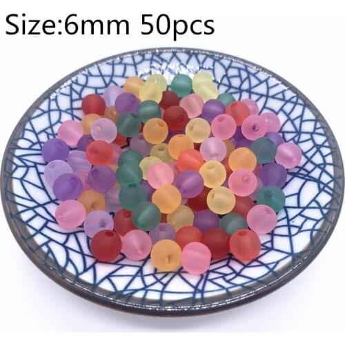 New 6mm 50pcs Color Matte Acrylic Beads Mixing Beads Style for DIY Handmade Bracelet Jewelry Making Accessories#04