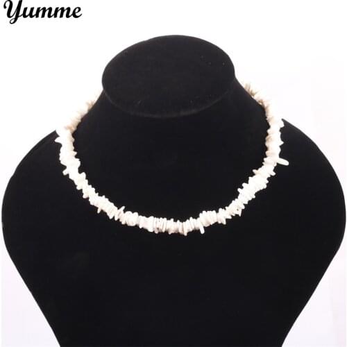 Fashion White Color Irregular Gravel Chip Choker Necklace For Women Bohemian Natural Shell Necklace Female Beach Jewelry #N