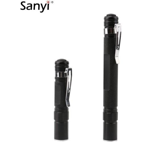 Sanyi Portable Mini Penlight XPE LED Flashlight Zoomable Focus Torch Pocket Light Waterproof Lantern AAA Led Night Fishing Light