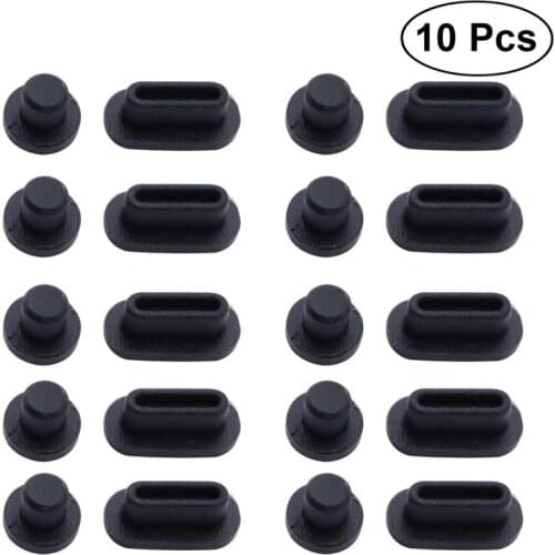 3.5mm Earphone Jack Anti Dust Plugs And Type C Port Plugs for Android Phones Laptop PC (Black)