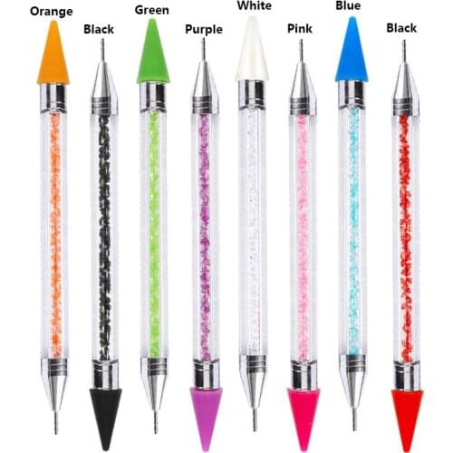 1 Pc High Quality Nail Crystal Dual-ended Dotting Pen Rhinestone Studs Picker Wax Pencil Crystal Beads Handle Nail Art Tool