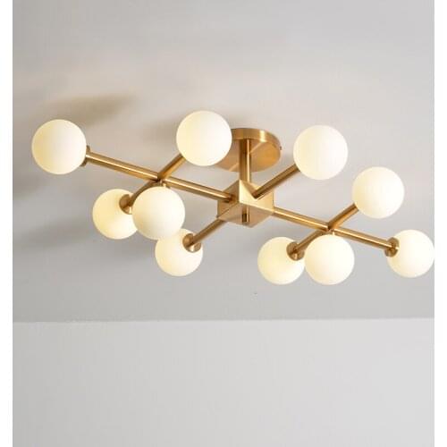 6/10/Heads Nordic Postmodern Originality Magic Restaurant Living Bed Room Ceiling Lamp Glass Round Ball Molecule LED Chandelier