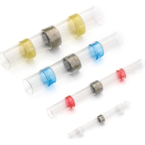 10/20Pcs/Set 4Sizes Heat Shrink Solder Sleeves Tube Terminals Electrical Wire Crimp Butt Connectors Terminator 26-10 AWG
