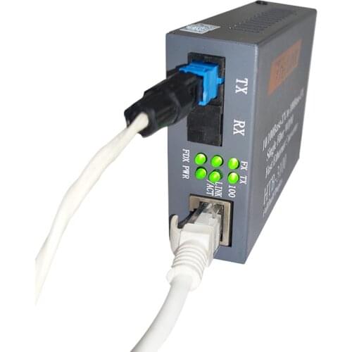 Optical Fiber Transceiver Photoelectric Converter rj45 Connector A B End HTB-3100A-25KM 100M Single-mode Single Fiber Optical