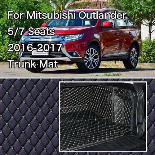 PU Leather Rear Trunk Cargo Liner Protector Mat Seat Back Cover For Mitsubishi Outlander 2016-2017