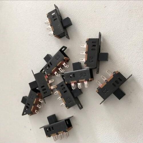 10Pcs x 3mm 5mm 6mm or 7mm 8mm 9mm Height Knob 3 Position 2P3T Panel Mini Vertical Slide Switch 6 Solder Lug Pin SS23D32