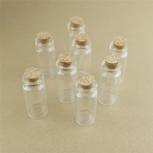 100pcs/Lot 12ml 22*60mm Storage Mini Glass Bottles With Cork DIY Crafts Jars Tiny Transparent Glass Bottles Wedding Gift
