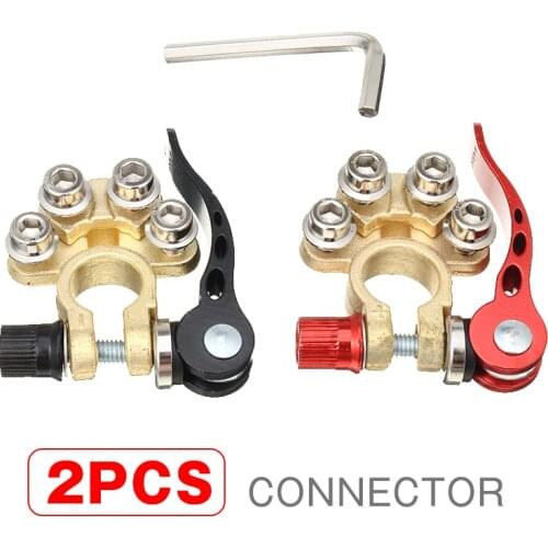 2pcs Quick Disconnect Car Battery Main Cable Post Terminal Shut-off Connectors For Boat Race Auto UTV Tractor Truck Accessories