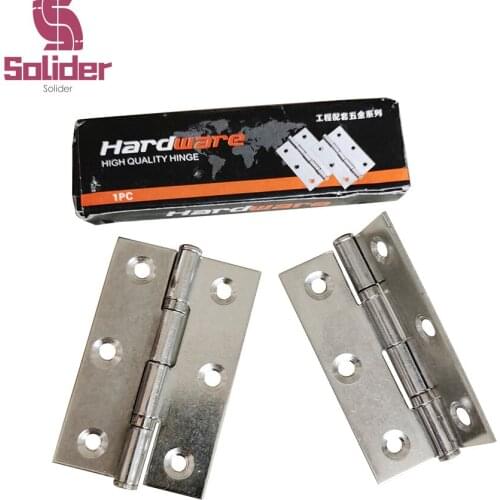 2Pcs 2.5 Inch Stainless Steel Hinges Door Connector Drawer Furniture Bookcase Window Cabinet Flat Hinge