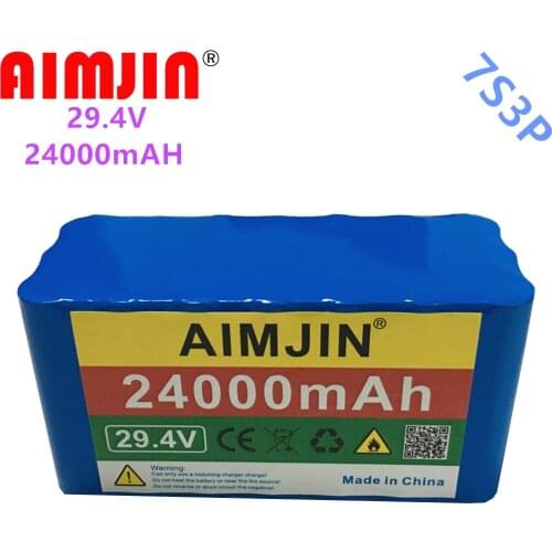 2021 100% Original 7s3p 29.4V 24Ah Lithium Ion Battery Pack with 20A BMS for Electric Bicycle, Scooter and Electric Wheelchair