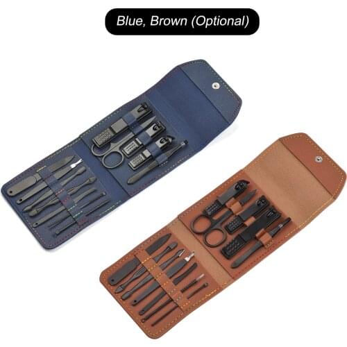 2021 New 12pcs Pedicure Manicure Tool Kit Nail Clippers Set Ear Scoop Nail File Trimmer Eyebrow Scissors Dead Skin Removal Tool