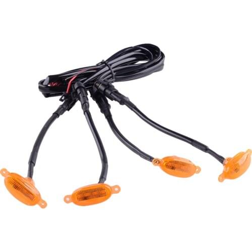 4pcs/Set Car Front Grille Amber LED Light ABS Fit For Nissan Titan XD 2016 2017 2018 2019 2020 2021