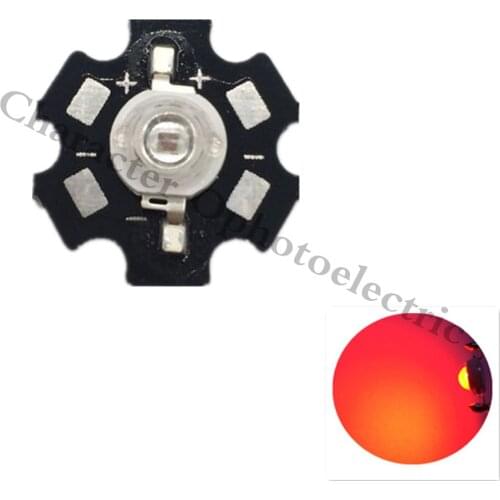 50pcs 1w 3w Deep Red 660nm ~ 665nm EPILEDS LED Light Bulb Part Diode For Plant Grow With 20mm Star