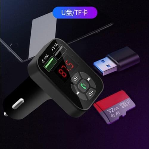 A9 FM Transmitter Handsfree Bluetooth Car Kit Wireless MP3 Player Dual USB Charger 3.1A fast Charging TF U disk Voice play