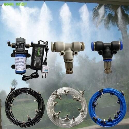 M121 White 6M-18M Garden electric pump water mist spray with Pump and Power nebulizer for plant greenhouse garden irrigation kit