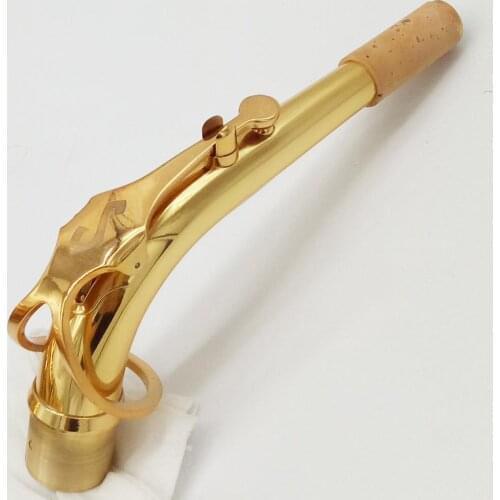 Free Shipping Music Fancier Club Professional Instrument Alto Saxophone Neck Brass Gold Lacquer Sax Custom Neck Accessories