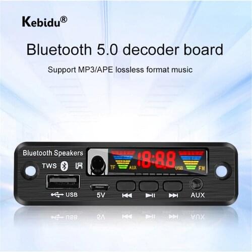 Handsfree 5V TWS Bluetooth 5.0 APE/MP3 Decoder Board Wireless FM Radio MP3 Player Support TF Card USB AUX Audio Decording Board
