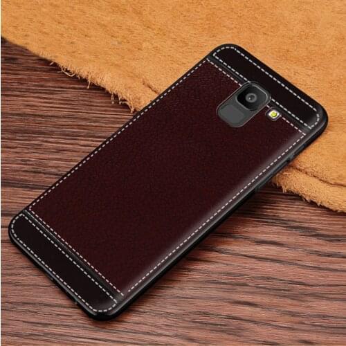 For Samsung J6 2018 Case Cover Premium Leather Texture Matte Soft TPU Case For Samsung Galaxy J6 Plus J6+ J6Plus J610F SM-J610F