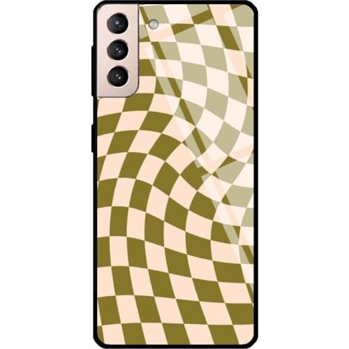 Green Moss Twist Tempered Glass Case For Samsung Galaxy S21 Ultra Note 20 S8 S9 S10 Note 10 Plus S20 FE