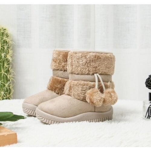 Childrens Boots Warm Solid Girls Snow Boot Boys Girls Kids Rubber Boots Children Shoes Non-slip Girl Boots Winter Size 21-35