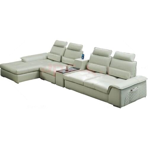 Real genuine leather sectional sofa recliner Living Room Sofa alon couch puff asiento muebles de sala canape L shape sofa cama