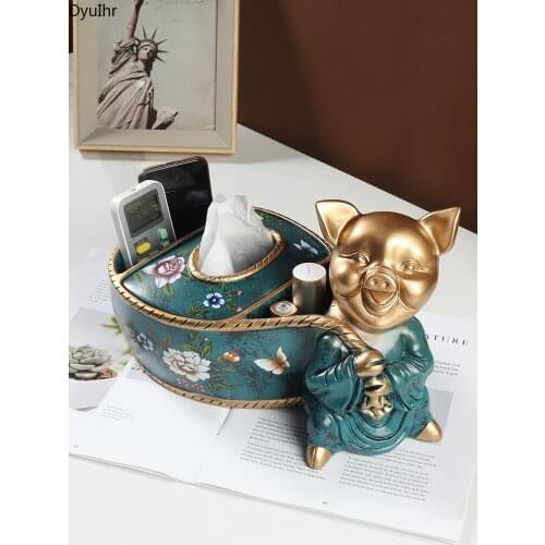 European Creative Animal Sculpture Storage Box Decoration Resin Crafts Housewarming Gift Home Living Room Tissue Box Decoration