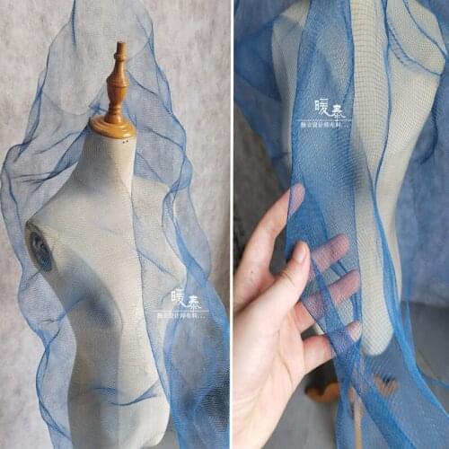 Blue Metal Mesh Fabric Steel Wire Mesh Arbitrary Folds DIY Background Crafts Cake Wedding Decor Clothes Shape Contour Design