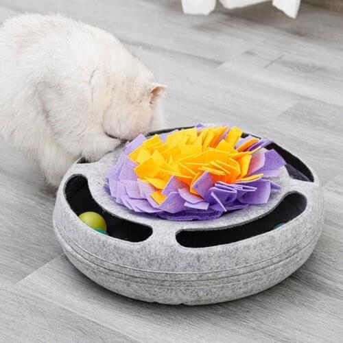 Cat Toy Turntable Ball Pet Interactive Game Track Toys Dog Slow Food Feeding Mat Pet Educational Toy Relieve Stress and Boredom