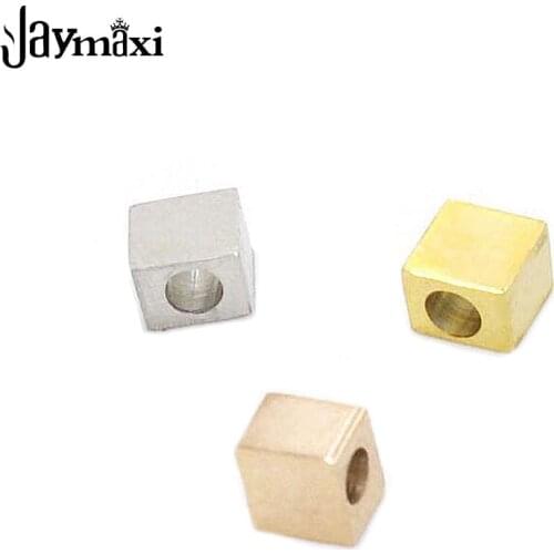 Jaymaxi Mirror Polished Findings 1.8mm Small Hole Bead Stainless Steel 3*4mm Square Charms DIY Jewelry Wholesale 20piece/lot