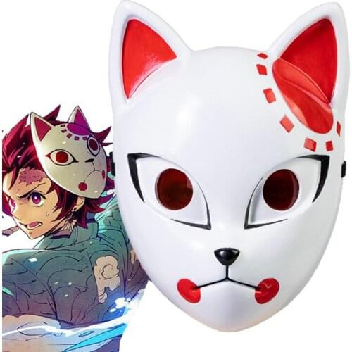 Kamado Tanjirou Cosplay Mask Anime Demon Slayer: Kimetsu no Yaiba Kamado Costume Accessories Halloween Party Fox Mask