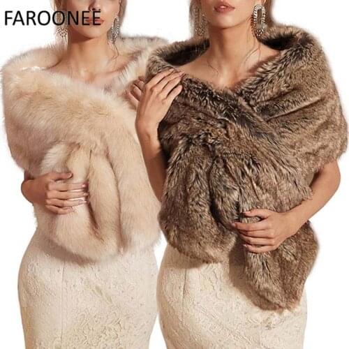 Fur Faux Winter Bolero Women Bridal Shawl Wedding Cape In Stock Bridal Cloaks Wedding Coat Jacket For Evening Party Accessories