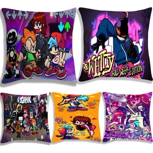 Kawaii Friday Night Funkin Pillow Covers Game Single Pillow Case Cartoon Cushion Cover Fnf Printing Cushion Pillow Case Bedroom