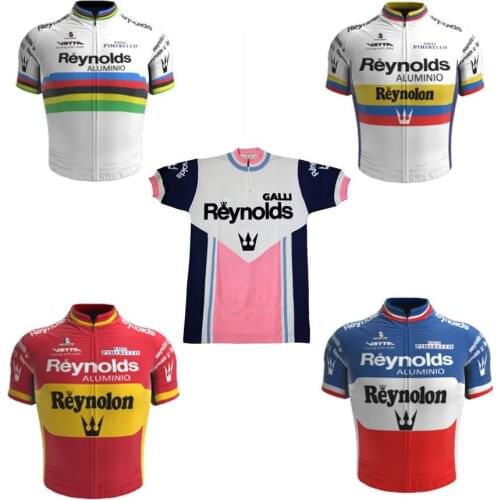 Reynolds cycling jersey men retro cycling jersey short sleeve France bike jersey summer cycling tops Spain bicycle clothing