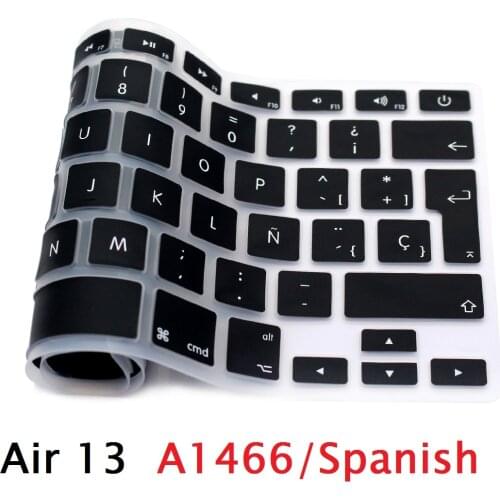 Soft for Macbook Air 13 A1466 EU US Spanish Keyboard Cover Silicon for Macbook Air 13 A1466 Spanish Keyboard Protector Skin