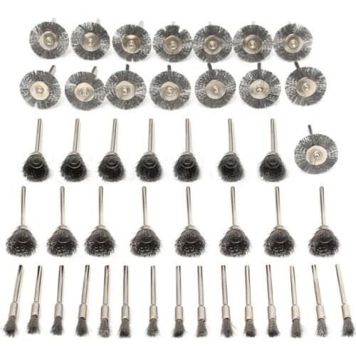 45Pcs Steel Wire Wheel Pen Cup Brushes Set Kit Accessories for Dremel Rotary Tool