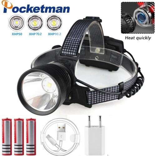 7800LM XHP90 led Headlamp Fishing Camping headlight High Power lantern Head Lamp Zoomable USB led Torches Flashlight 18650