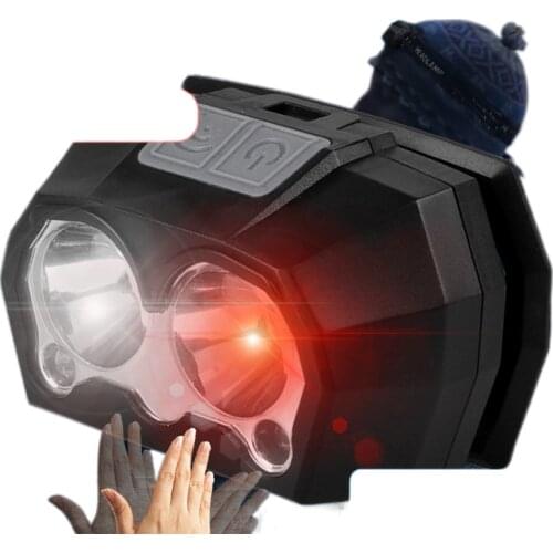 Red + white light waterproof induction Yediao headlight camping fishing repellent lamp USB charging lamp beekeeping