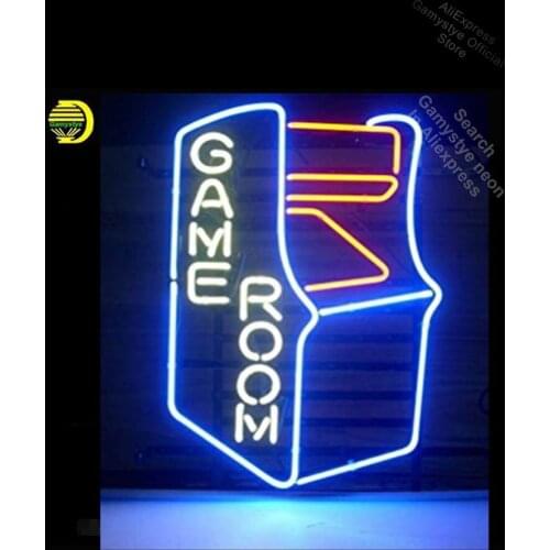 GAMEROOM RETRO neon Signs Real Glass Tube neon lights Recreation Windows Professiona Iconic Sign Lighted Garage Signs Hotel Sign