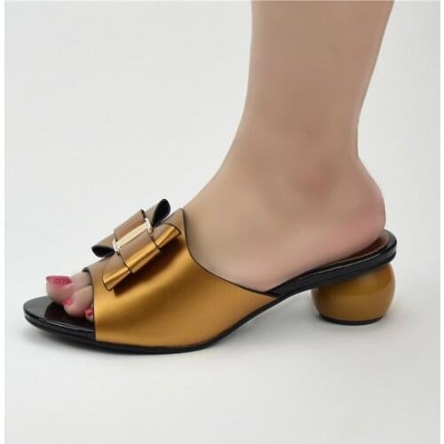 Latest Design African Party Pumps Decorated with Rhinestone Luxery Shoes Women Ladies Dress Shoes Open Toe Pumps 5 CM 37-43