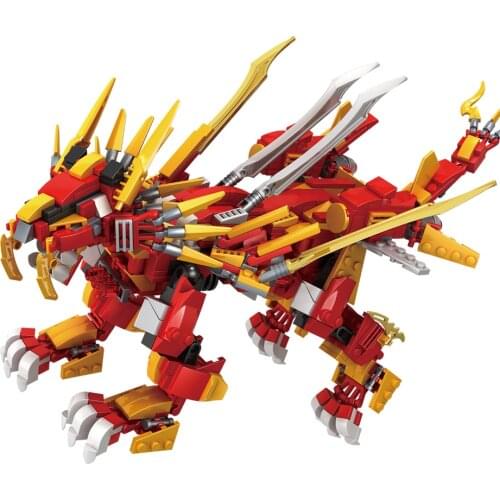 New 2021 Series Kai Flame Lion Tiger Fighter Robot Truck Season 14 Building Blocks Classic Model Sets Bricks Kids Kits TV