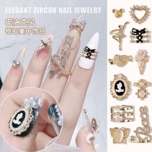 2021 New Arrival Hot Selling Cubic Shinning Pearl Crystal Rhinstones Butterflies Opal Nail Decor Nail Art Manicure Women Girls
