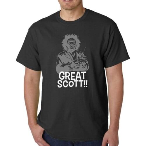 Great Scott!! T-Shirt Back To The Future Doc Emmett Brown Marty Mcfly Film 2019 New Trendy Hot Sale Men High Quality Logo Shirt