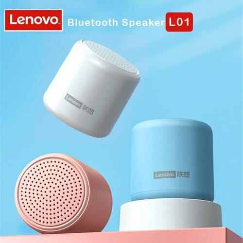 2021 Lenovo L01 Bluetooth Speaker Portable Outdoor Loudspeaker Wireless Mini Column 3D Stereo Music Surround Bass Box Mic