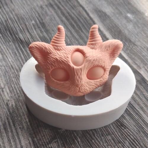 Devil Cat Silicone Mould, Chocolate Mould, Epoxy, Plaster, Candy Fondant Mould, Baking Cake Decoration 1558