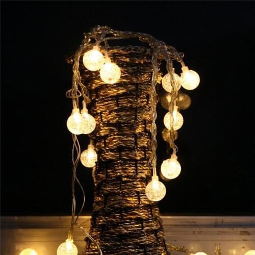 Battery Operated Fairy Lights Crystal Bubble Ball 2.5M 20 LED String Lights for Christmas Wedding Party Holiday Decoration