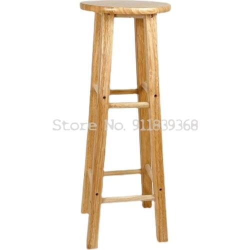 Solid Wood Cashier Bar Desk Chair Simple Mobile Phone Shop Table Chair Nordic Modern Bar High Foot Comet High Stool