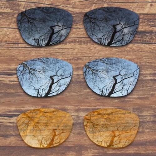 ToughAsNails 3 Pairs Black.Silver.Yellow Polarized Replacement Lenses for Oakley Frogskins OO9013 Sunglasses