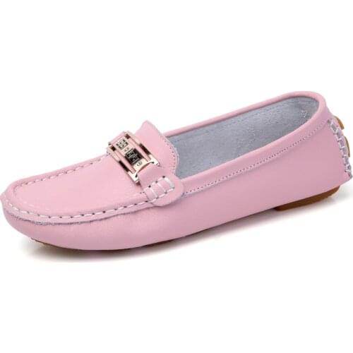 Comfort Casual Woman Light Flats Shoe Women Slip On Leather Loafers Spring Ladies Metal Vogue Flat Shoes Female Sewing Solid28