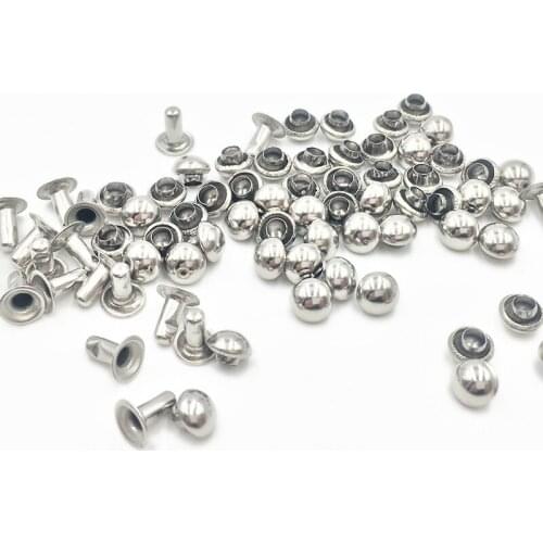 6mm Stainless Steel Silver Mushroom Round Rivet Stud Punk LeatherCraft Rapid Rivets Bracelet Bag Costume Jewelry Accessories